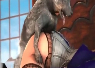 Puppy pounding cartoon girl