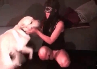 Lady and a cute pup