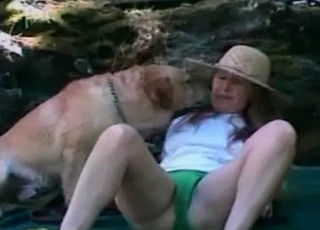 Outdoor action with a nice puppy