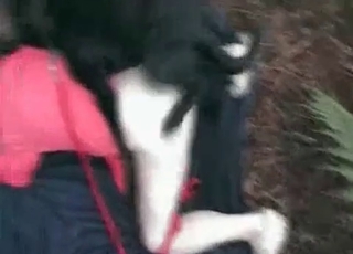 Outdoor fuck with a doggy