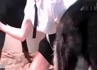 Fucked by her dogs