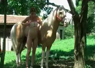 Beauty loves her trained horse
