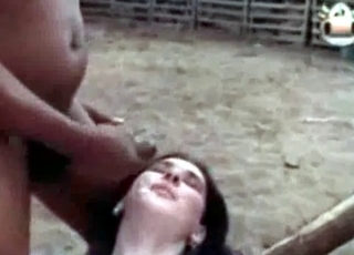 Busty whitey enjoys bestiality sex