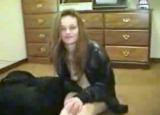 Hound penetrating brunette