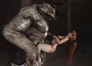 Satanic 3D monster fucks her cunt