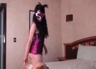 Beauty enjoys her nice doggy