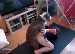 Hot zoo action with a puppy