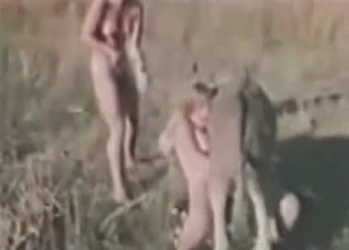 Girl enjoying animal sex