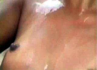 Dirty babe gets some animal cum