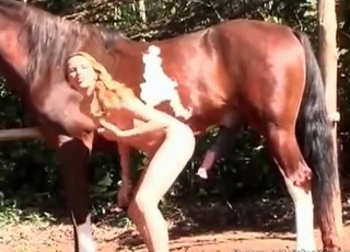 Small chick fucks a nice horse