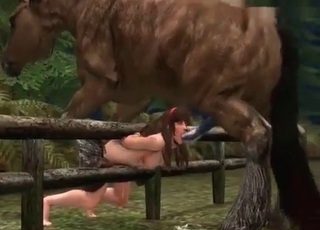 Cartoon porn with a huge horse