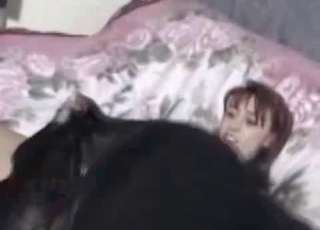 Animal porn with a black dog