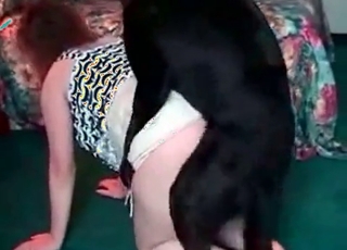 Mature zoophile fucked by a doggy
