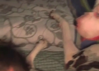 Pooch pleased by a guy