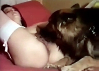 Slutty chick enjoys her animal