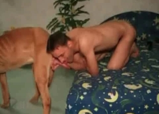 Guy lick out his doggy