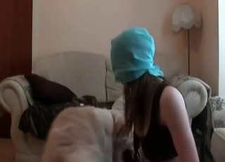 Hairy puppy pounds a whore