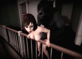 Monster fucking a cartoon girl