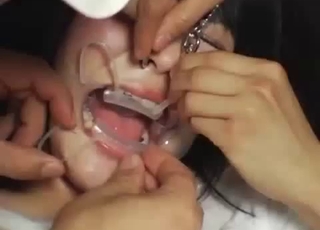 Japanese chick forcibly swallows eels