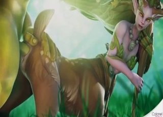 Centaur chick fucked by a hung orc