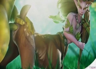 Centaur chick fucked by a hung orc